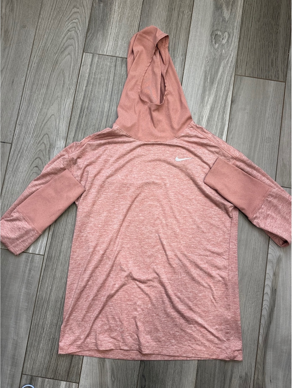 Nike Running Dri-FIT Pink Hooded Pullover Shirt Medium